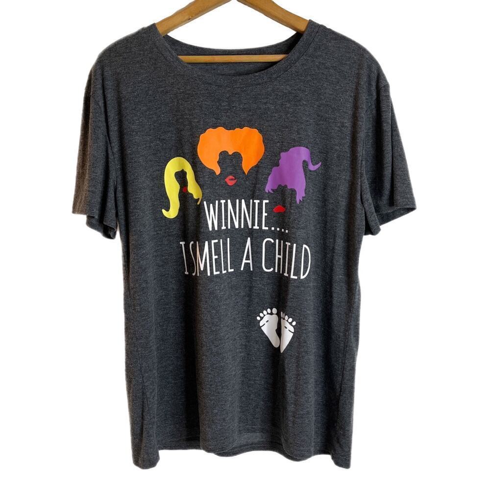 Heyo Women’s Hocus Pocus Maternity T-Shirt Size L Gray Sanderson Sisters Graphic - Picture 1 of 6